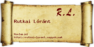 Rutkai Lóránt névjegykártya